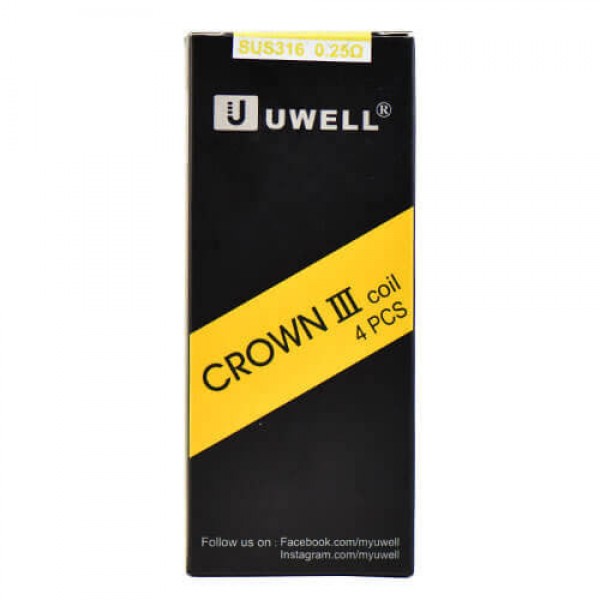 Uwell Crown 3 III Replacement Coils 0.25ohm (4-Pac...