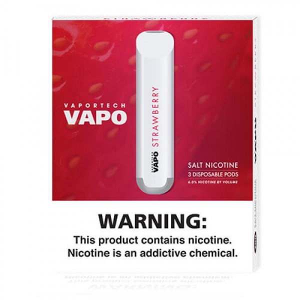 Vaportech Vapo – Disposable Vape Device – Strawberry (3 Pack) – 3 Pack