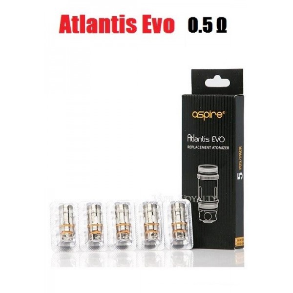 Aspire Atlantis Evo Coils – 0.5 ohm (35-40W)...